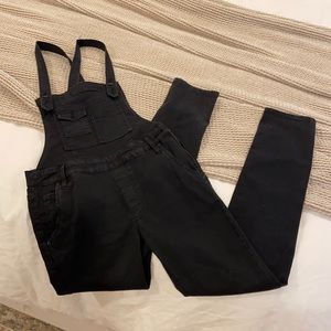 Free People Black Denim Overalls